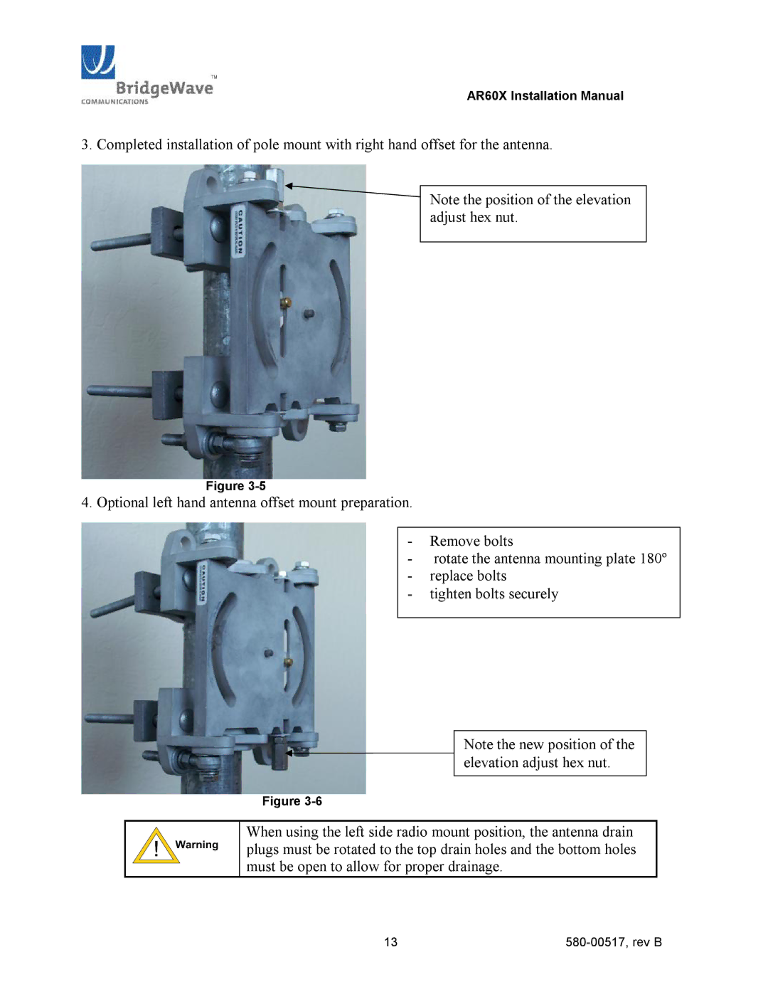 BridgeWave manual AR60X Installation Manual 