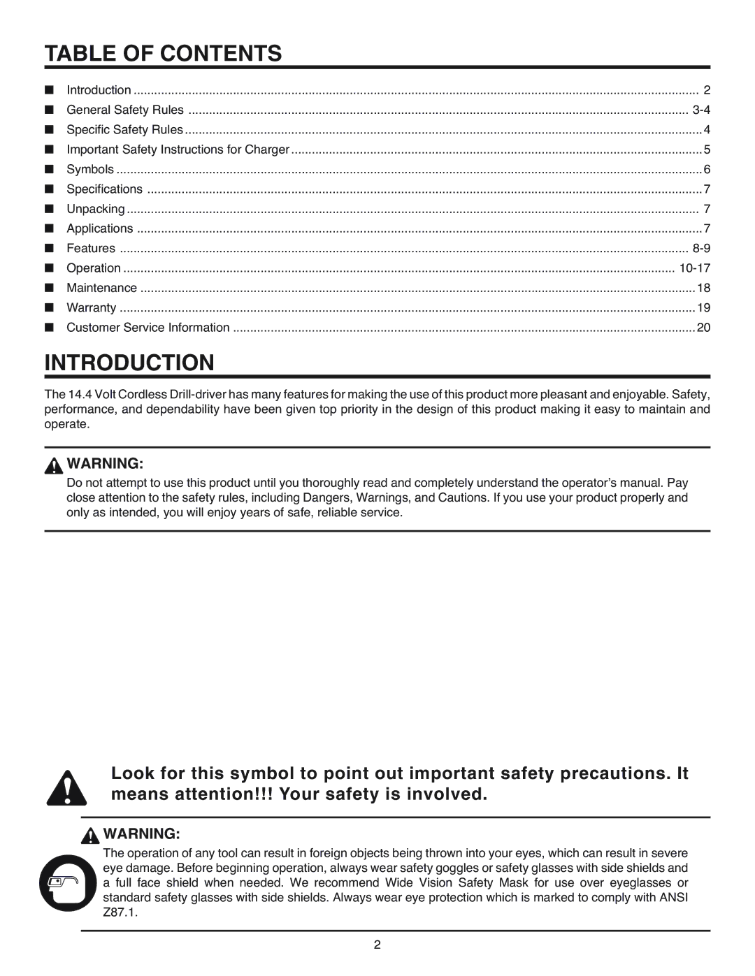 BridgeWave R83015 manual Table of Contents, Introduction 