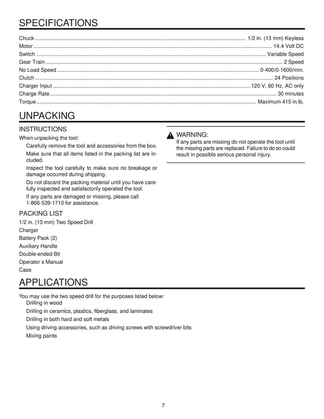 BridgeWave R83015 manual Specifications, Unpacking, Applications, Instructions, Packing List 