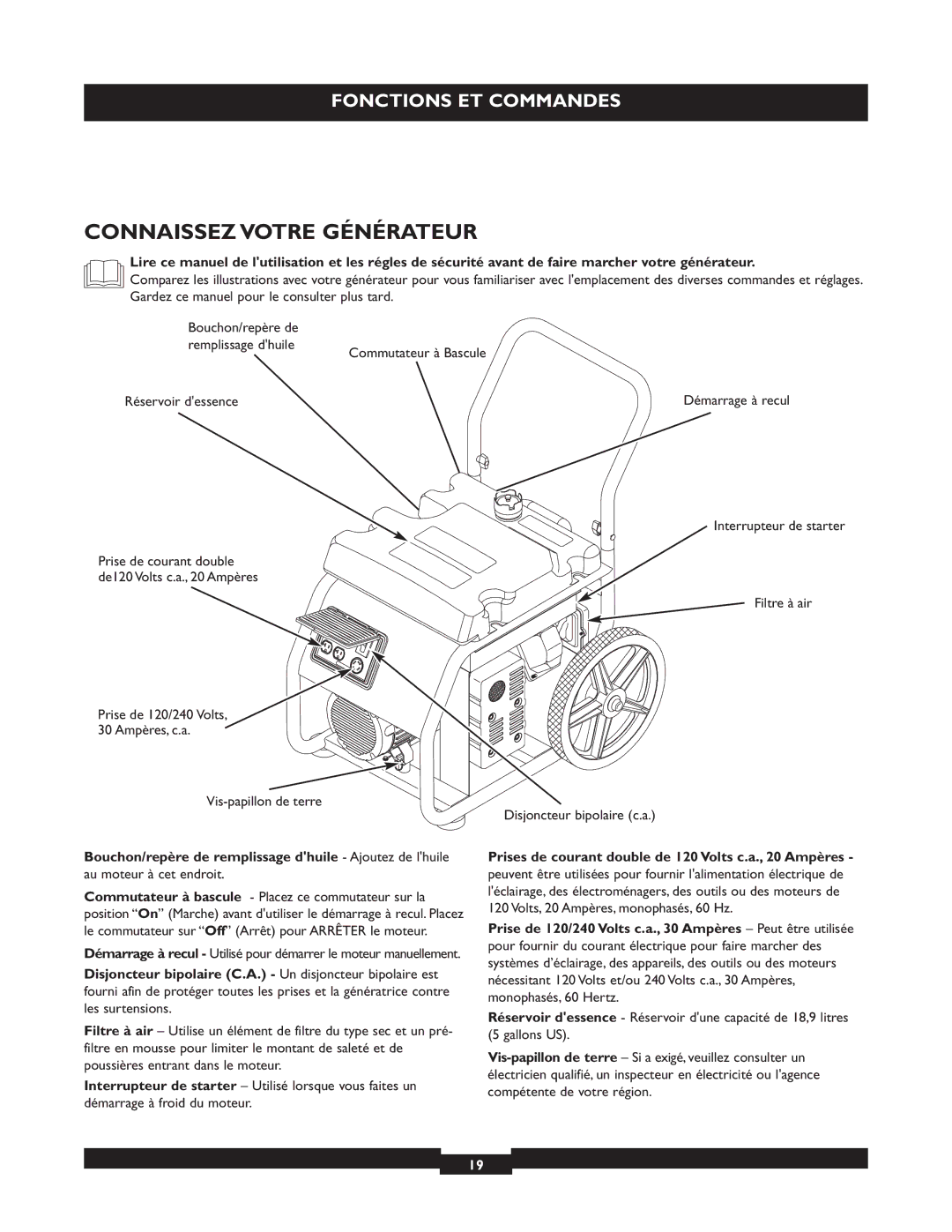 Briggs & Stratton 01655-3 Connaissez Votre Générateur, Bouchon/repère de remplissage dhuile Ajoutez de lhuile 