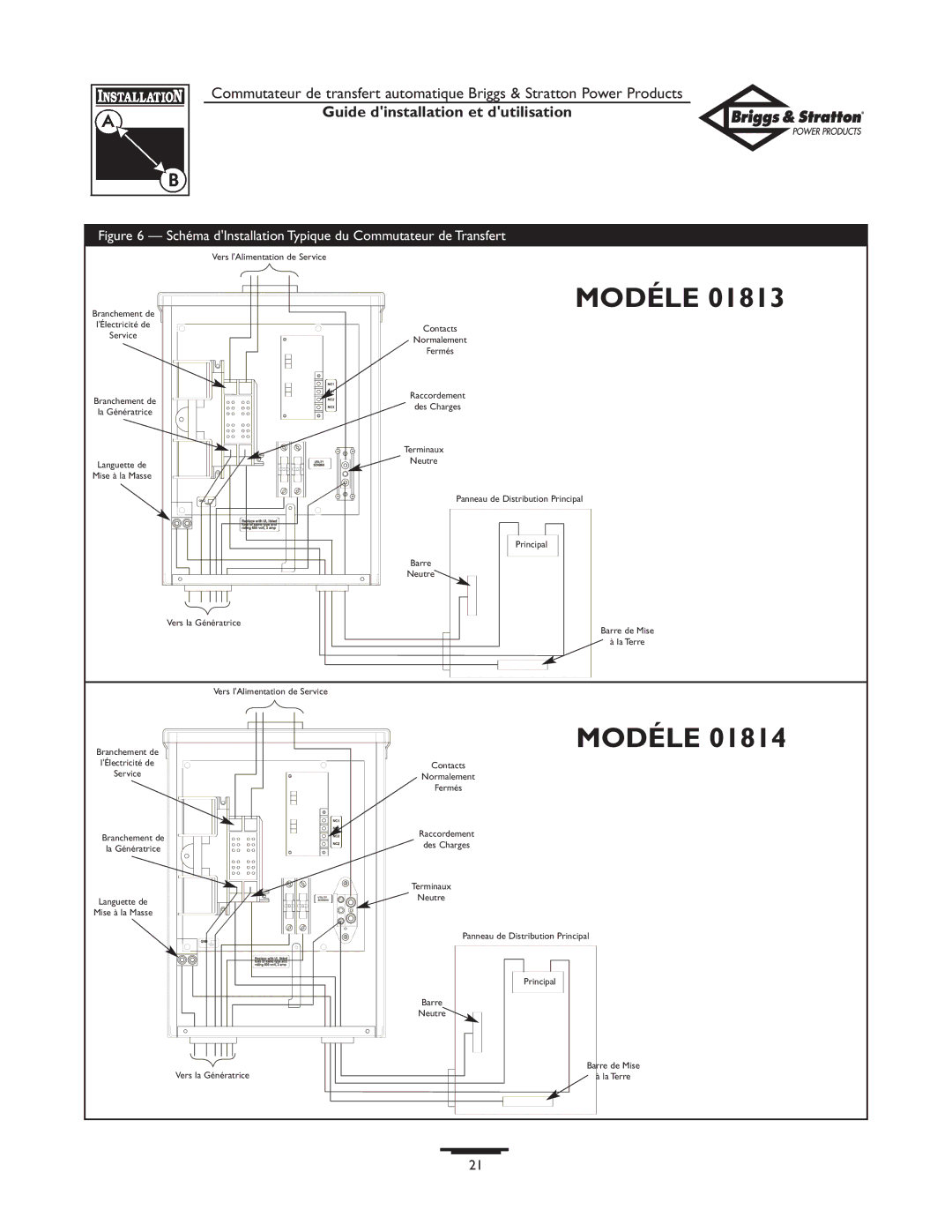 Briggs & Stratton 01813-0, 01814-0 owner manual Modéle 