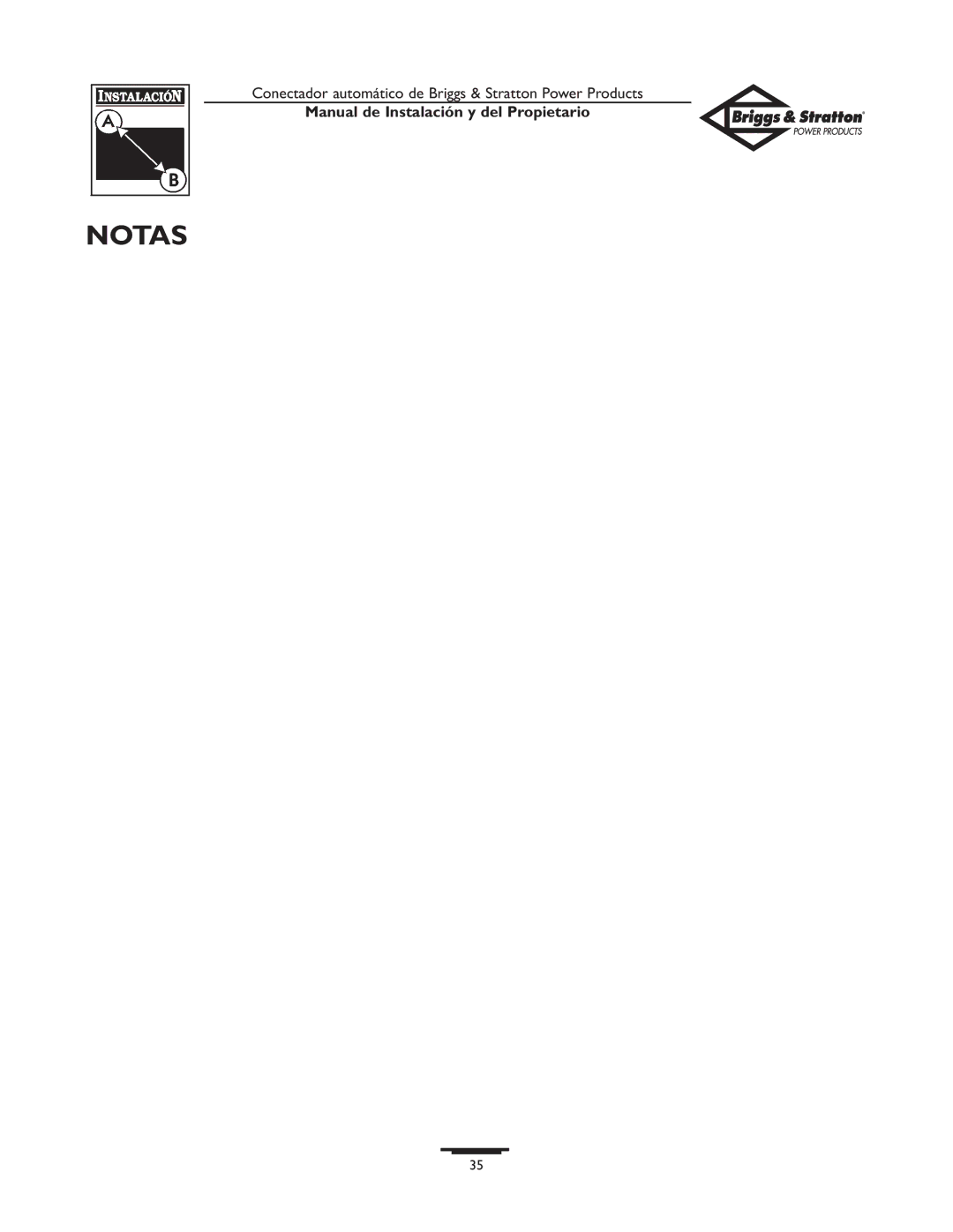 Briggs & Stratton 01813-0, 01814-0 owner manual Notas 