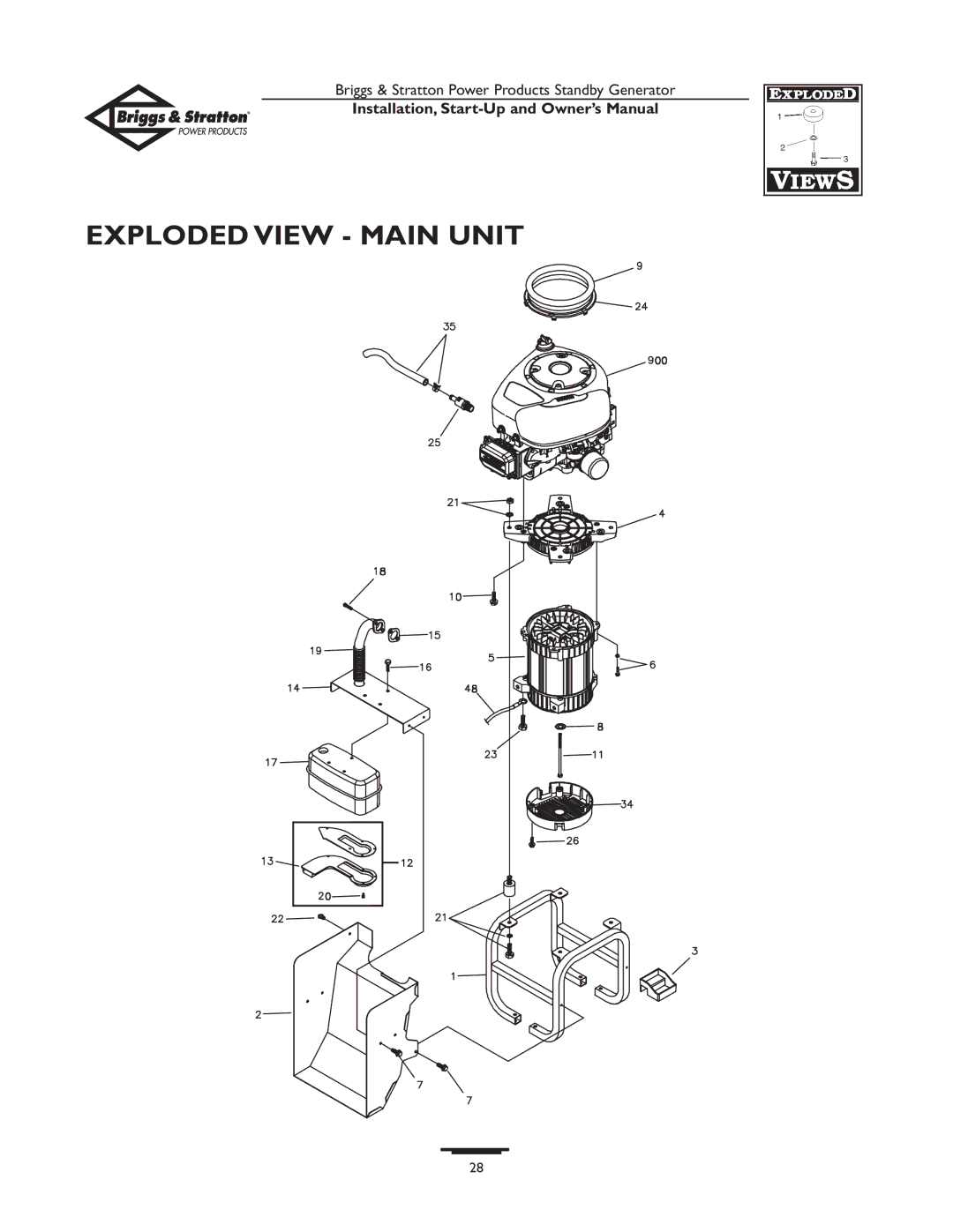 Briggs & Stratton 01897-0 owner manual Exploded View Main Unit 