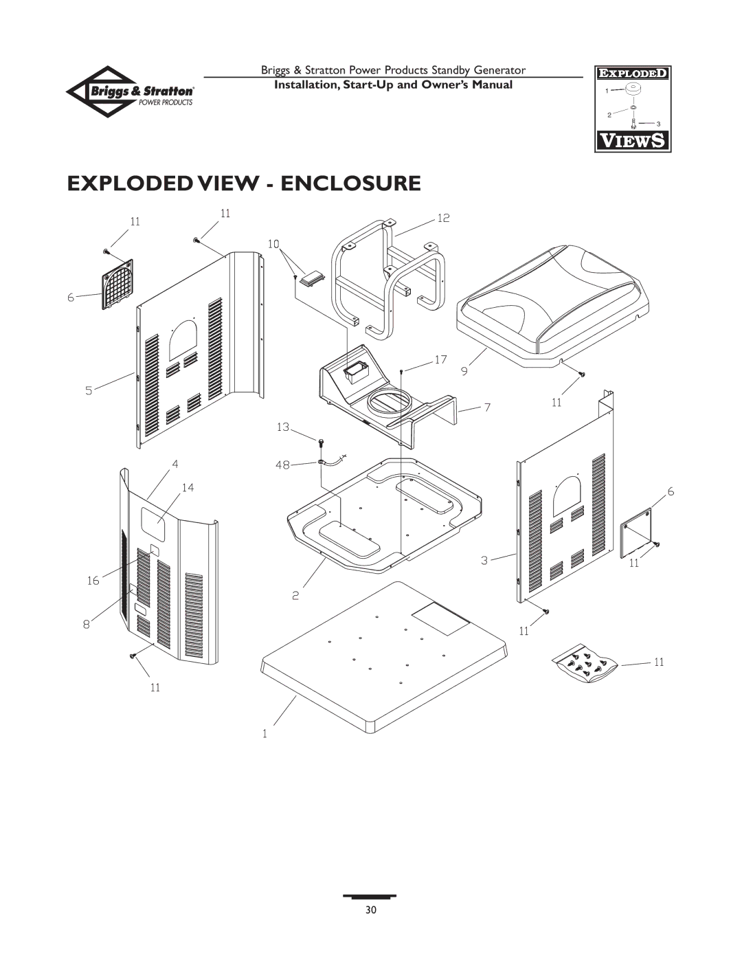 Briggs & Stratton 01897-0 owner manual Exploded View Enclosure 