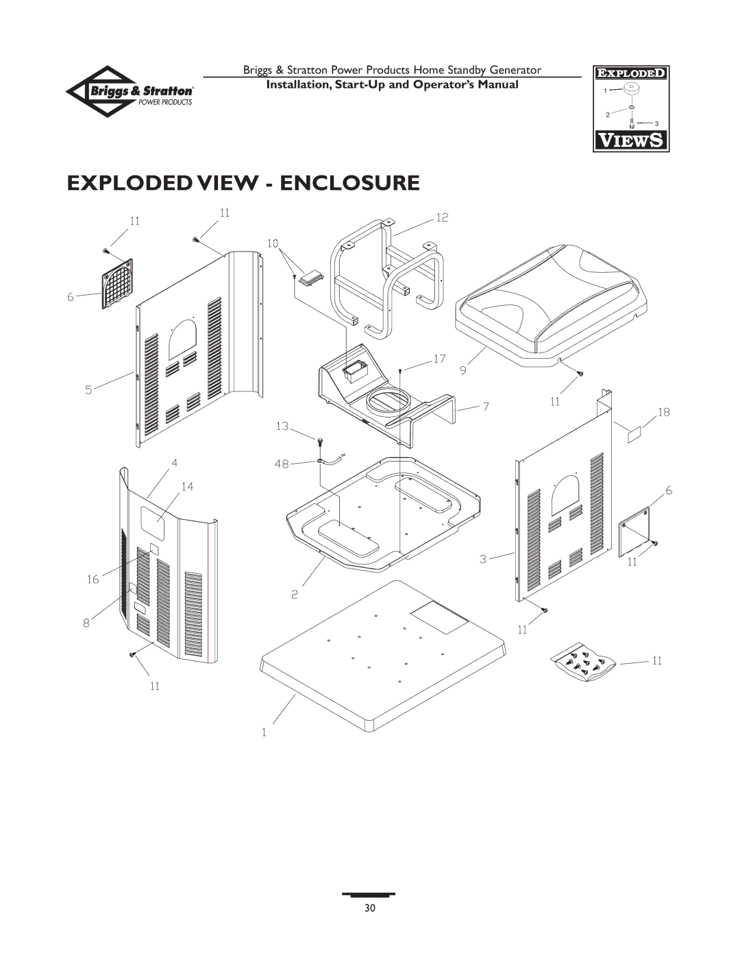 Briggs & Stratton 01897-0 manual Exploded View Enclosure 