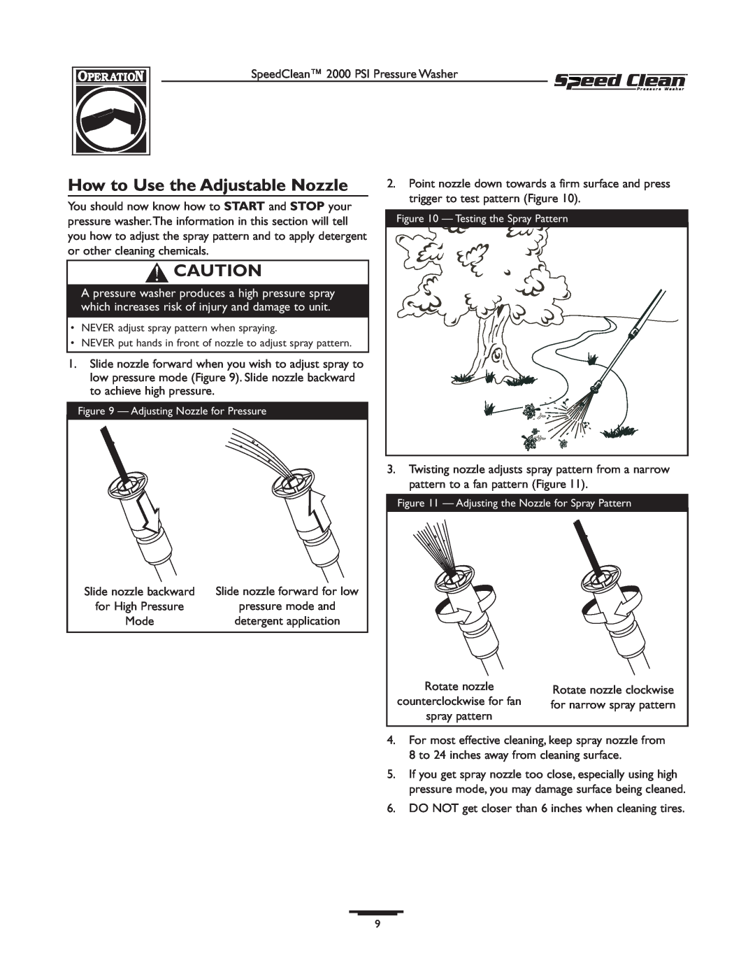 Briggs & Stratton 020211-0 owner manual How to Use the Adjustable Nozzle 