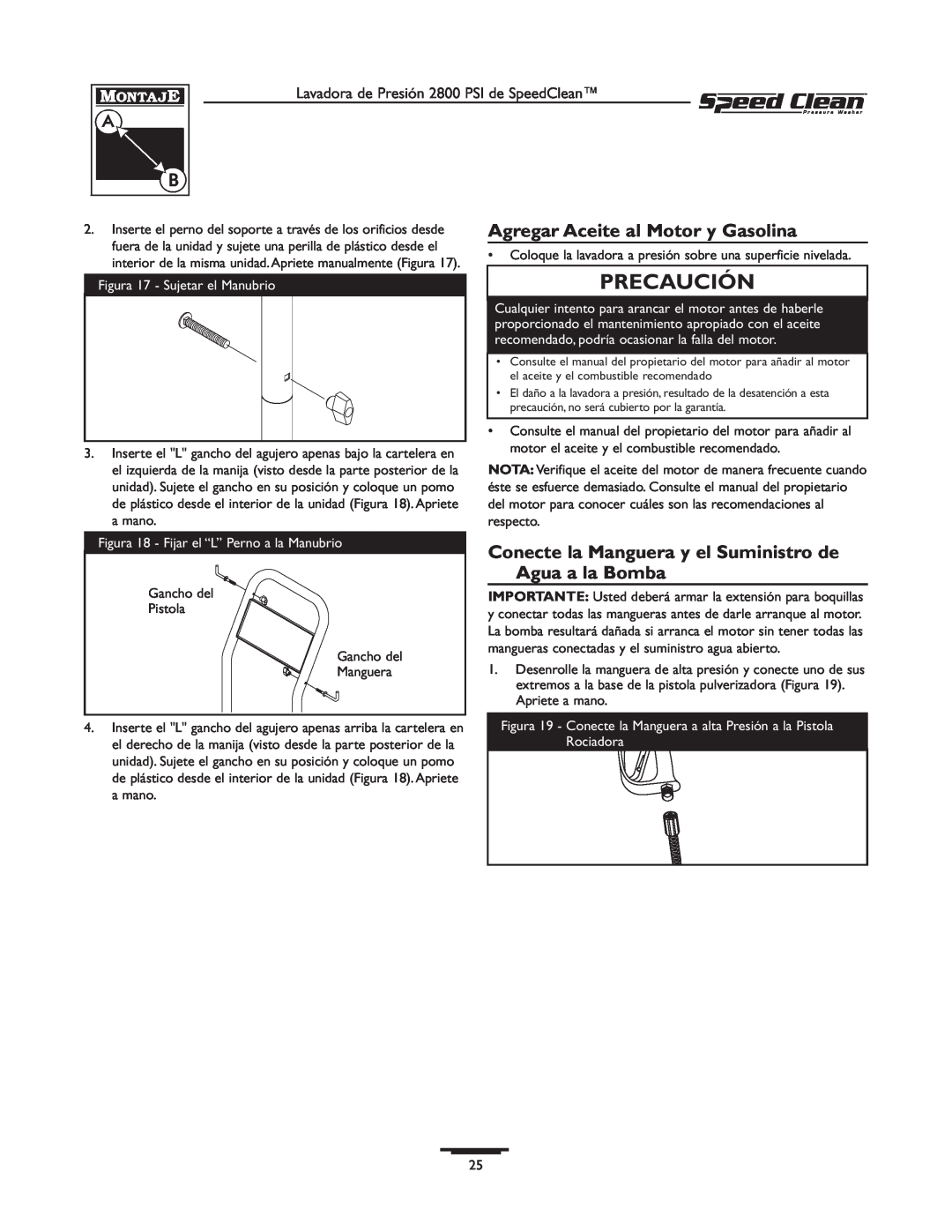 Briggs & Stratton 020212-0 owner manual Agregar Aceite al Motor y Gasolina, Precaución 