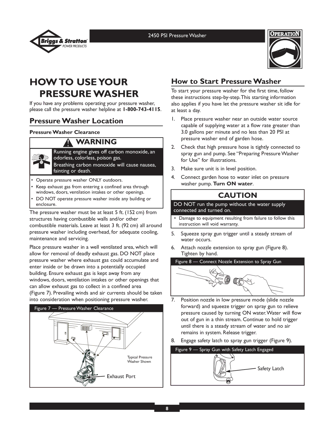 Briggs & Stratton 020219 HOW to USE Your Pressure Washer, Pressure Washer Location, How to Start Pressure Washer 