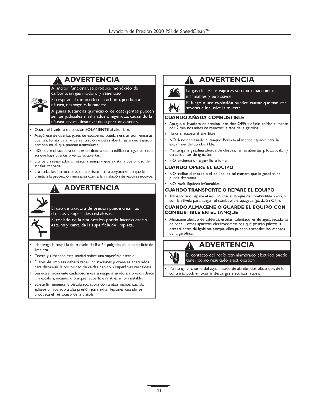 Briggs & Stratton 020238-0 operating instructions Cuando Añada Combustible 