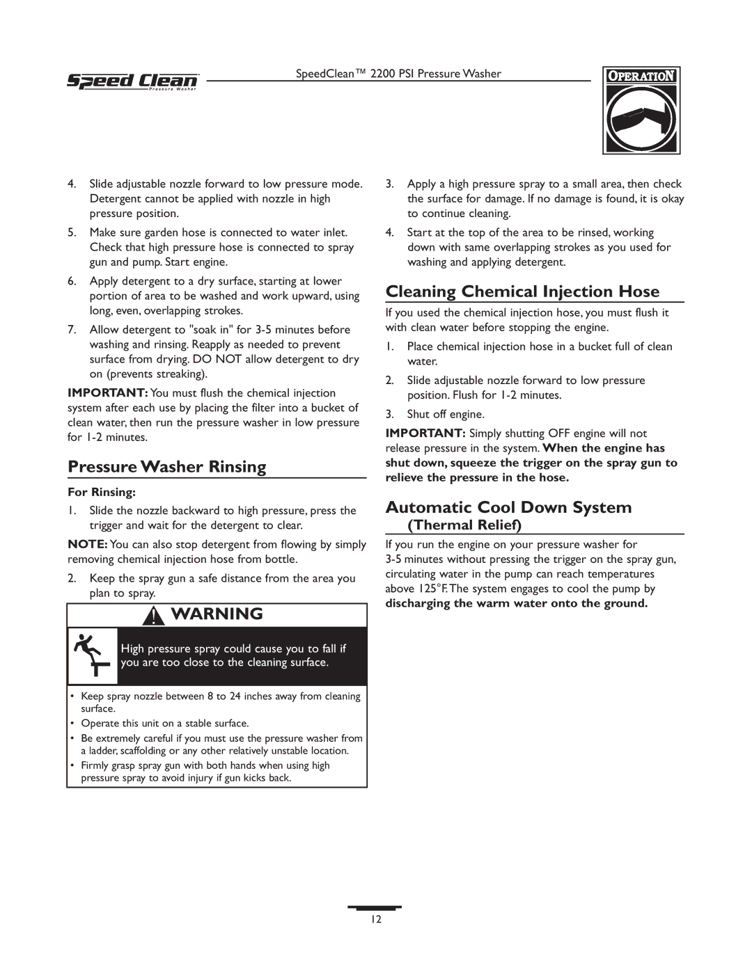 Briggs & Stratton 020239-1 Pressure Washer Rinsing, Cleaning Chemical Injection Hose, Automatic Cool Down System 