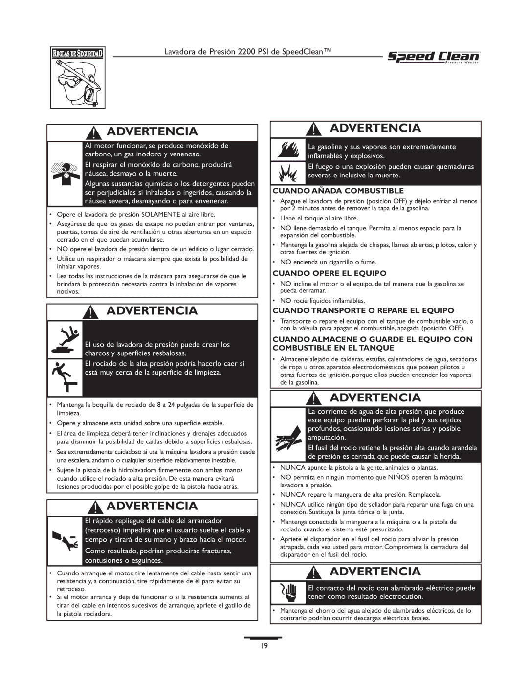 Briggs & Stratton 020239-1 owner manual Cuando Añada Combustible 