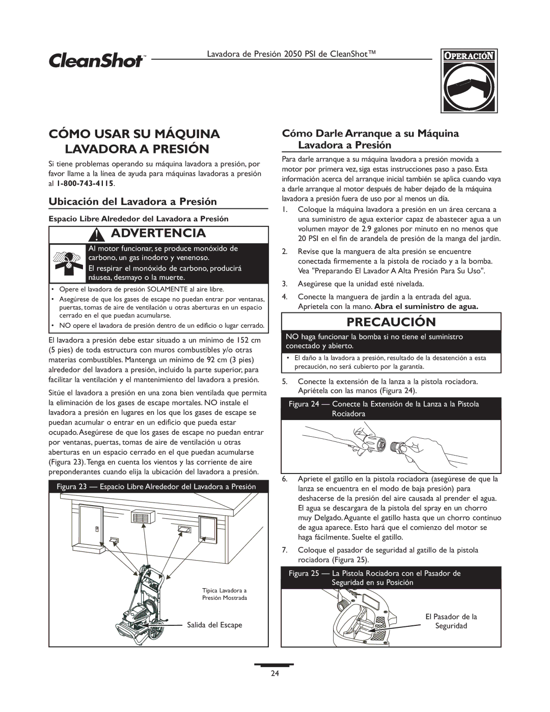 Briggs & Stratton 020244-0 owner manual Cómo Usar SU Máquina Lavadora a Presión, Ubicación del Lavadora a Presión 