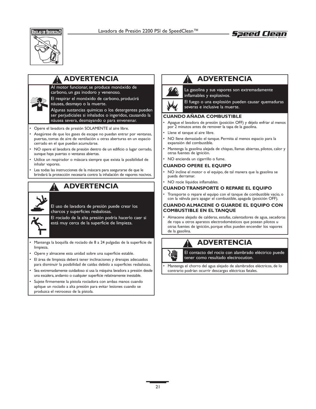 Briggs & Stratton 020261-0 manual Cuando Añada Combustible 