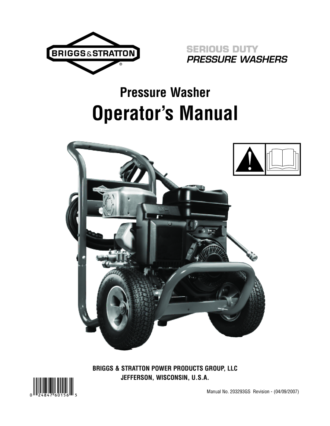 Briggs & Stratton 020324-0 manual Operator’s Manual 