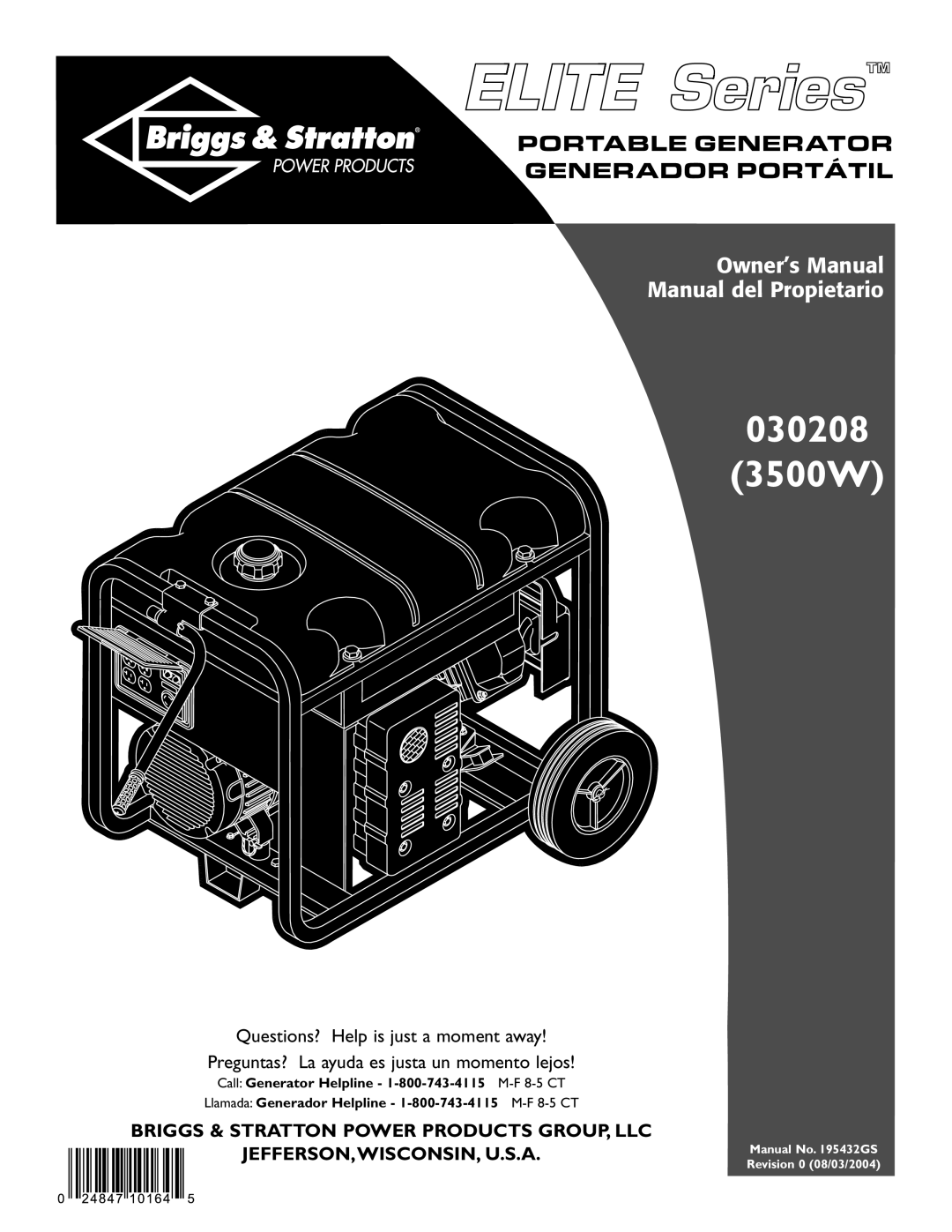 Briggs & Stratton owner manual 030208 3500W 