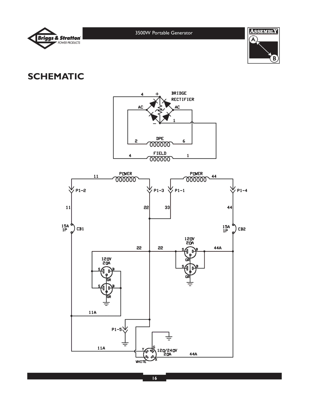 Briggs & Stratton 030208 owner manual Schematic 