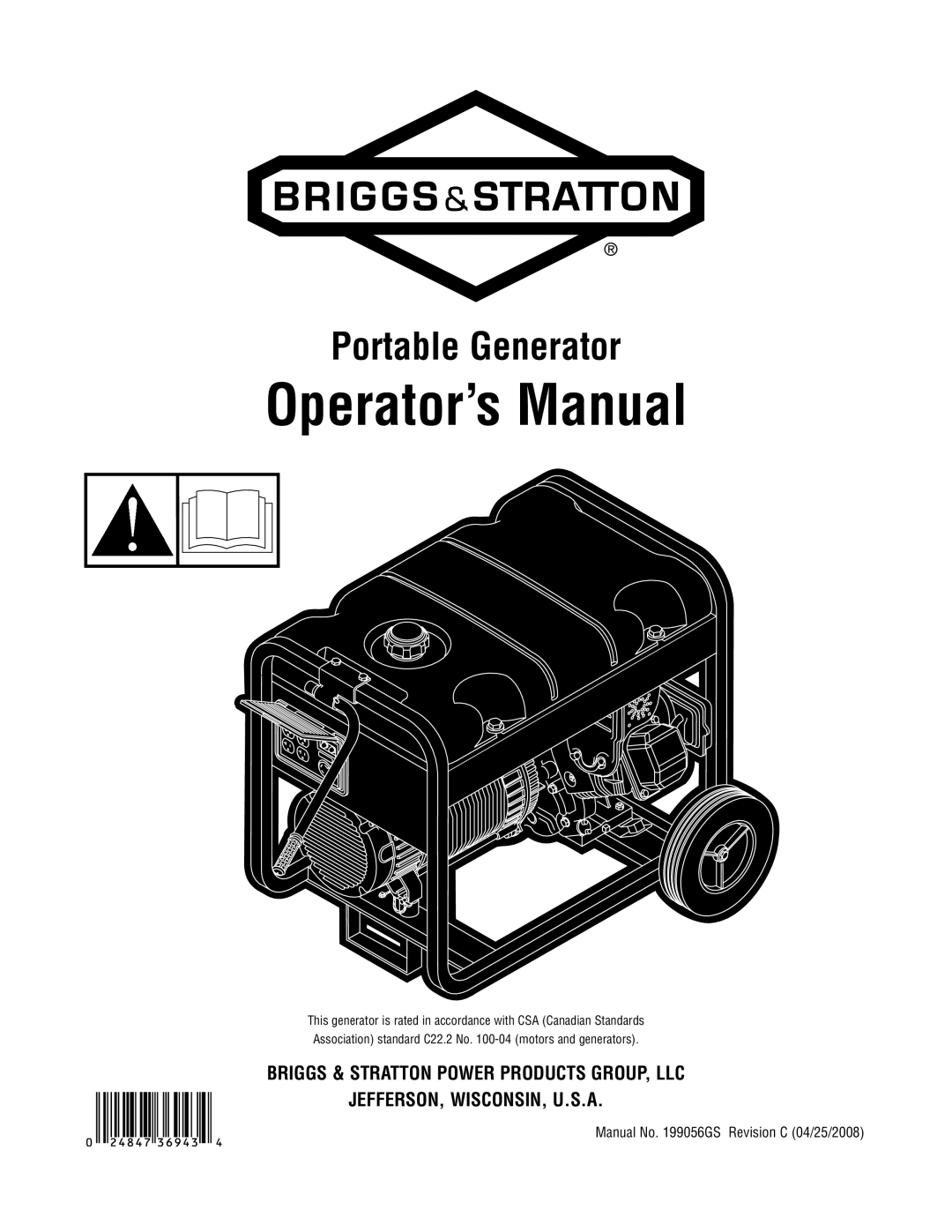 Briggs & Stratton 030209-2 manual Operator’s Manual 