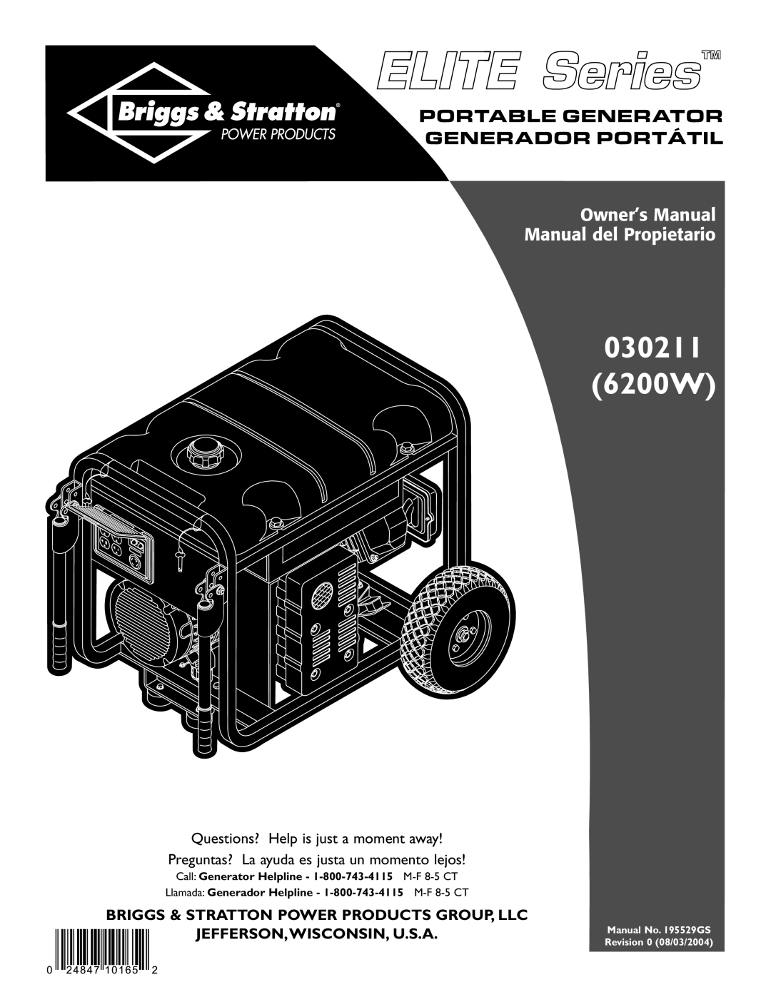 Briggs & Stratton owner manual 030211 6200W 