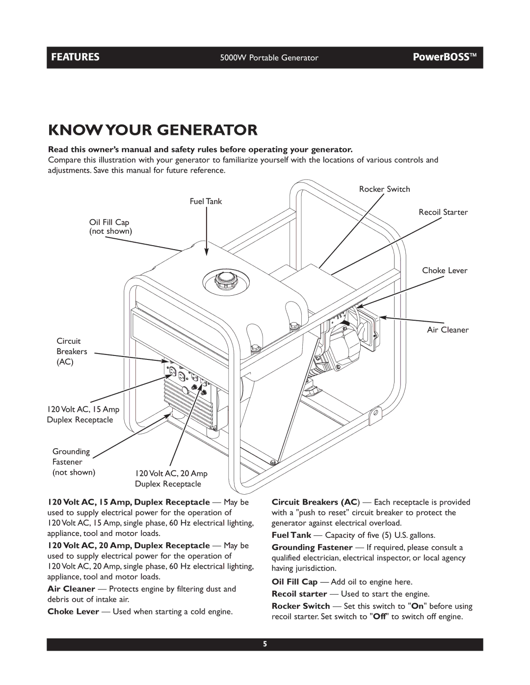 Briggs & Stratton 030222 owner manual Know Your Generator 