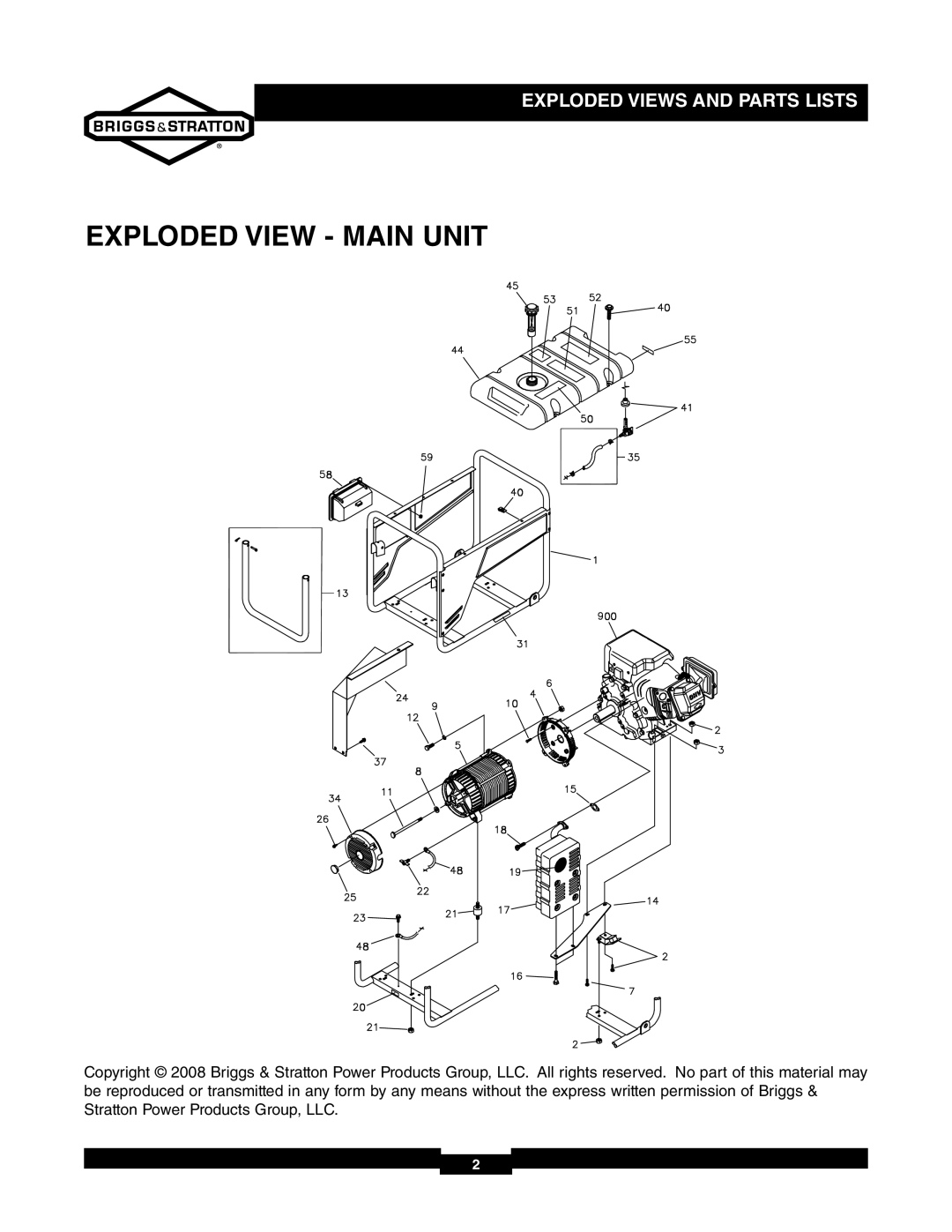 Briggs & Stratton 030235-02 manual Exploded View Main Unit 