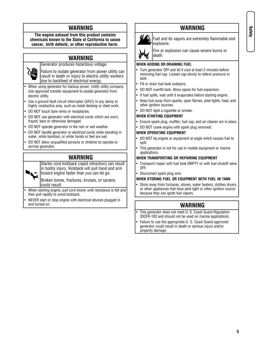 Briggs & Stratton 030242-0 manual Engine exhaust from this product contains 