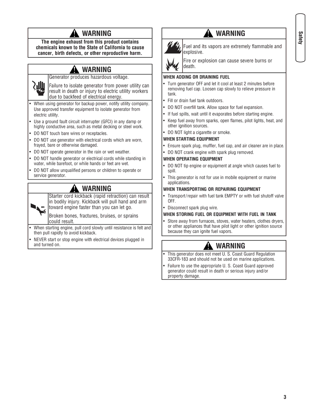 Briggs & Stratton 030248-0 manual Engine exhaust from this product contains 