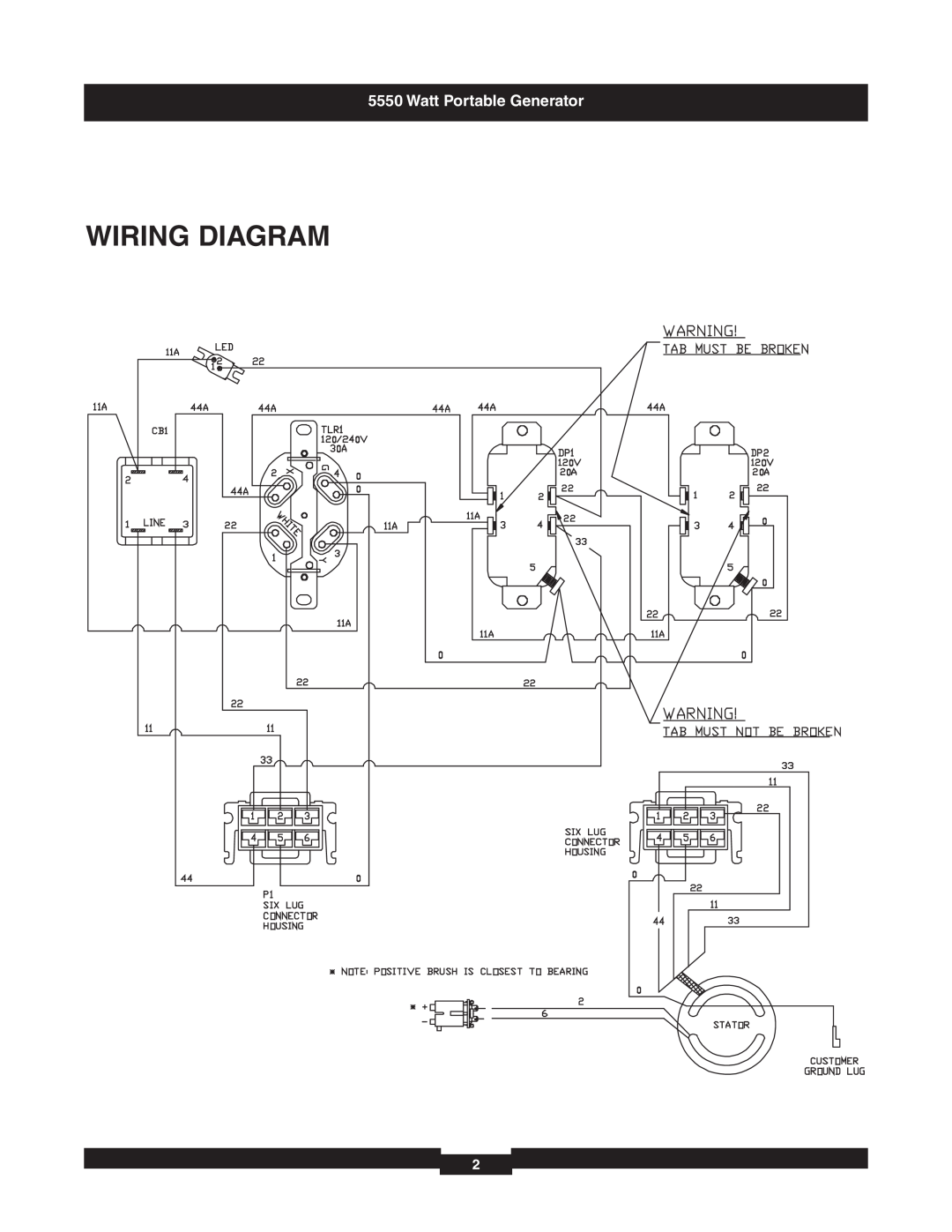Briggs & Stratton 030325 manual Wiring Diagram, Watt Portable Generator 