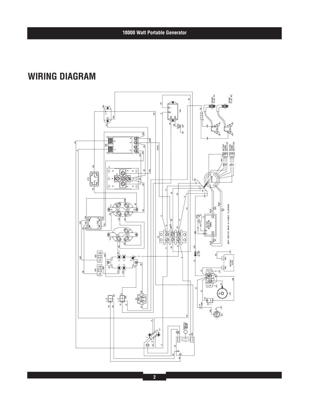 Briggs & Stratton 030338 manual Wiring Diagram, Watt Portable Generator 