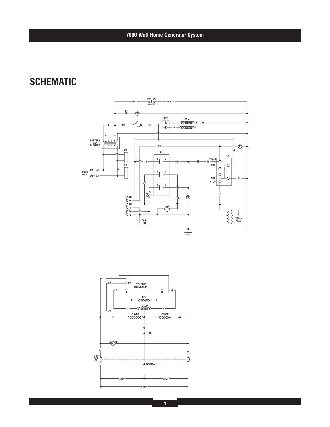 Briggs & Stratton 030372 manual Schematic, Watt Home Generator System 