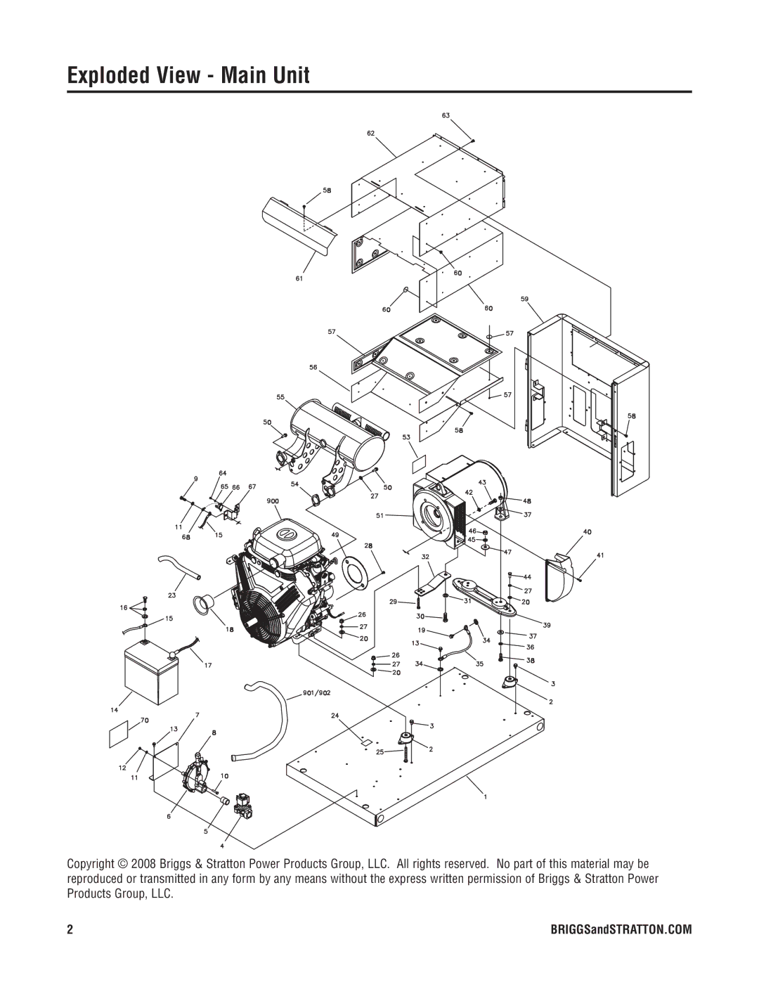 Briggs & Stratton 040210-1 manual Exploded View Main Unit 