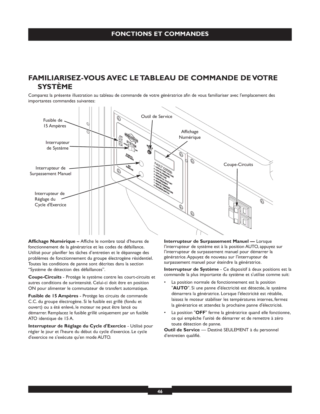 Briggs & Stratton 040213, 040212, 040229 manual La position normale de fonctionnement est la position 