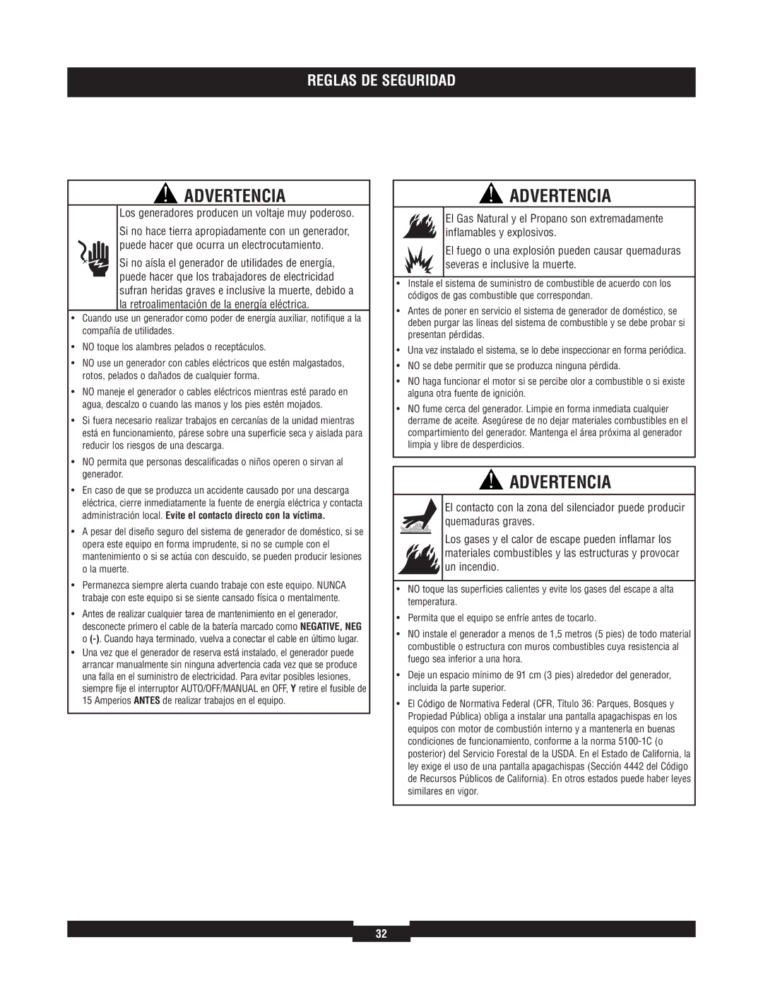 Briggs & Stratton 040220A manual Los generadores producen un voltaje muy poderoso 