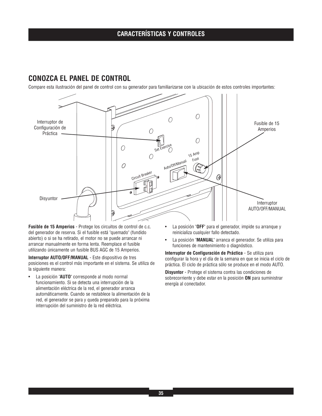 Briggs & Stratton 040220A manual Conozca EL Panel DE Control, Disyuntor 