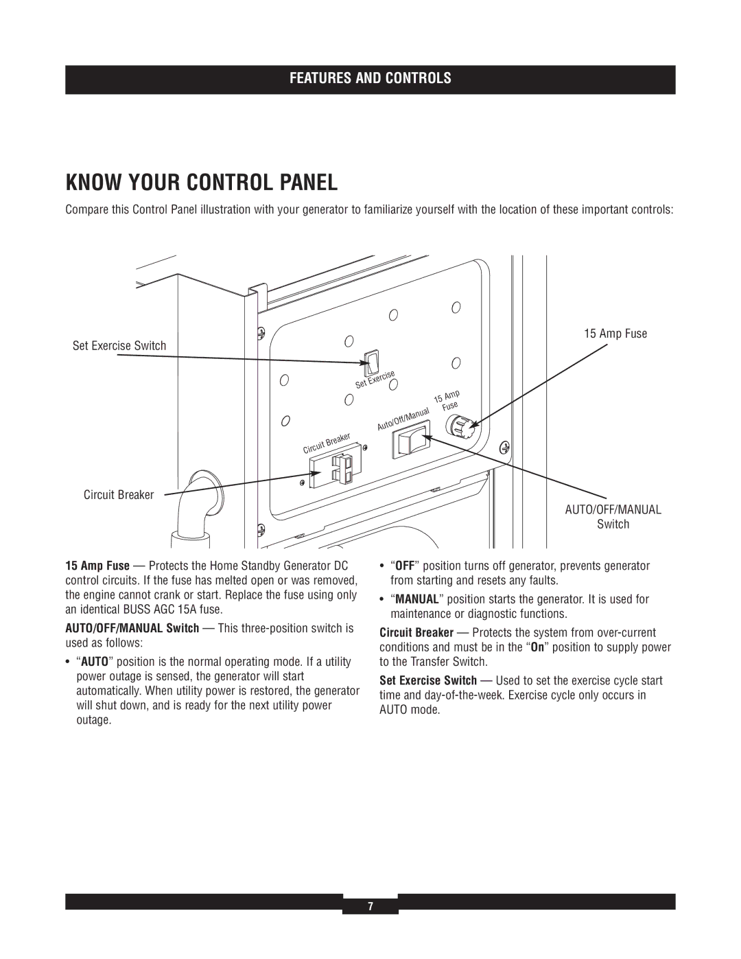 Briggs & Stratton 040220A manual Know Your Control Panel, Auto/Off/Manual 