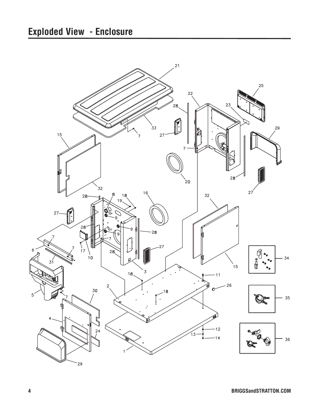 Briggs & Stratton 040226-1 manual Exploded View Enclosure 