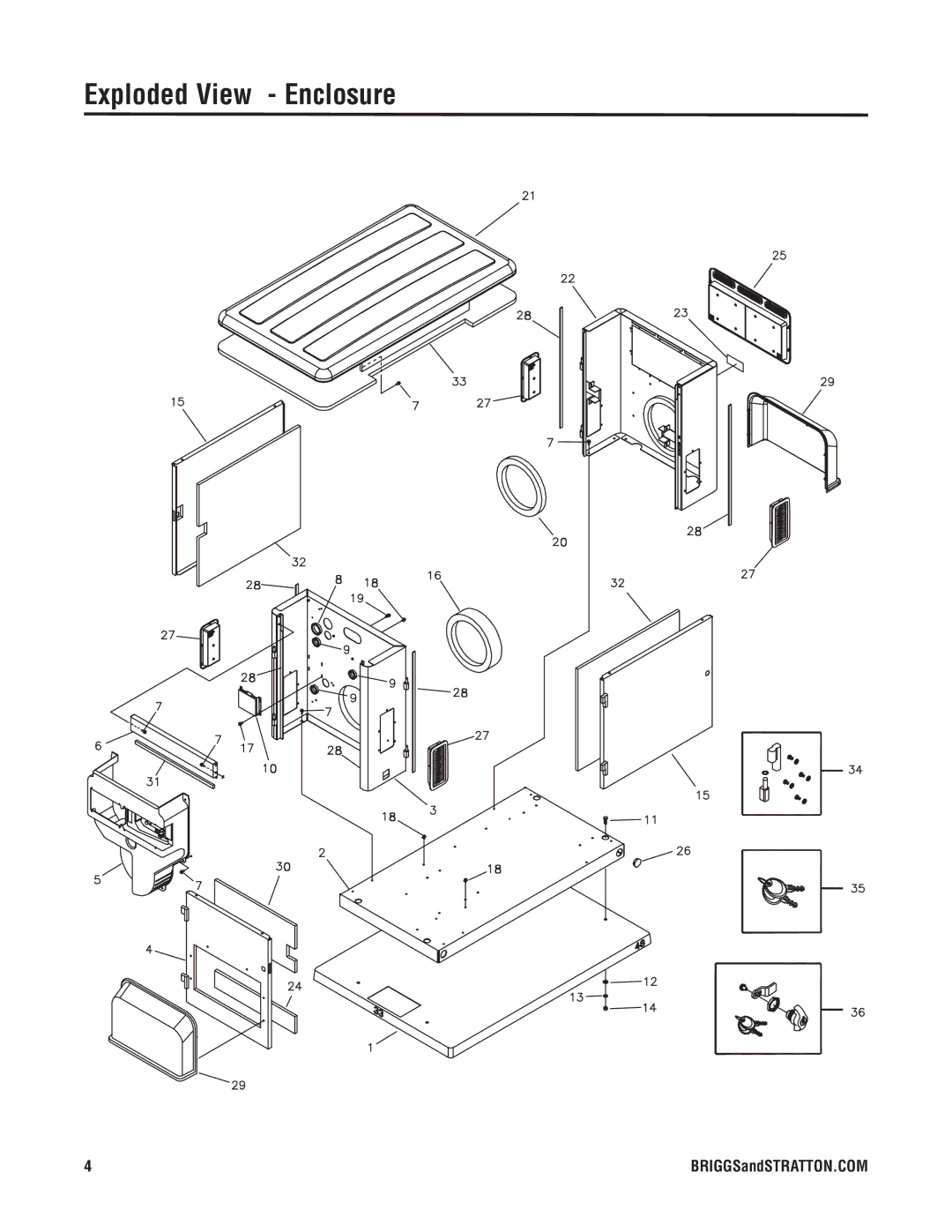 Briggs & Stratton 040228-1 manual Exploded View Enclosure 