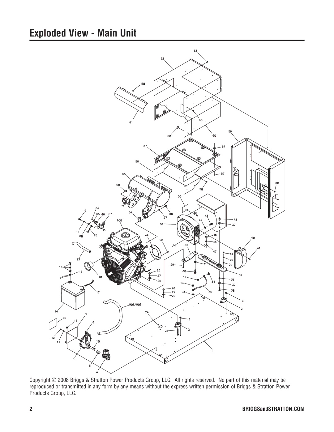 Briggs & Stratton 040234-1 manual Exploded View Main Unit 