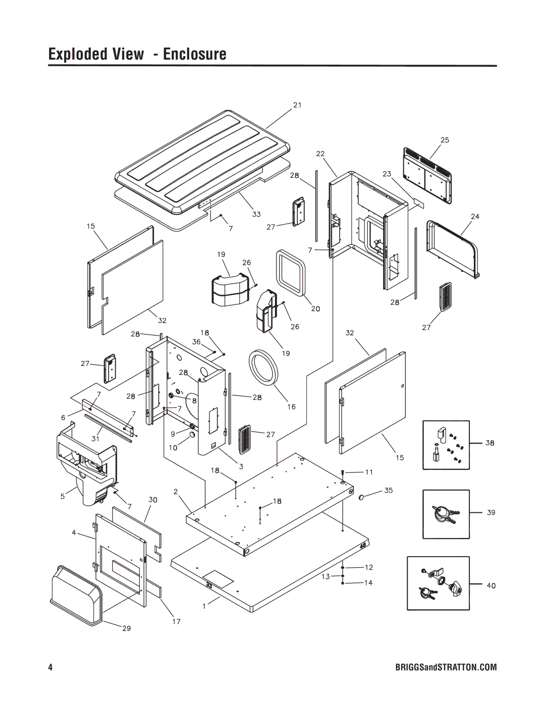 Briggs & Stratton 040234-1 manual Exploded View Enclosure 