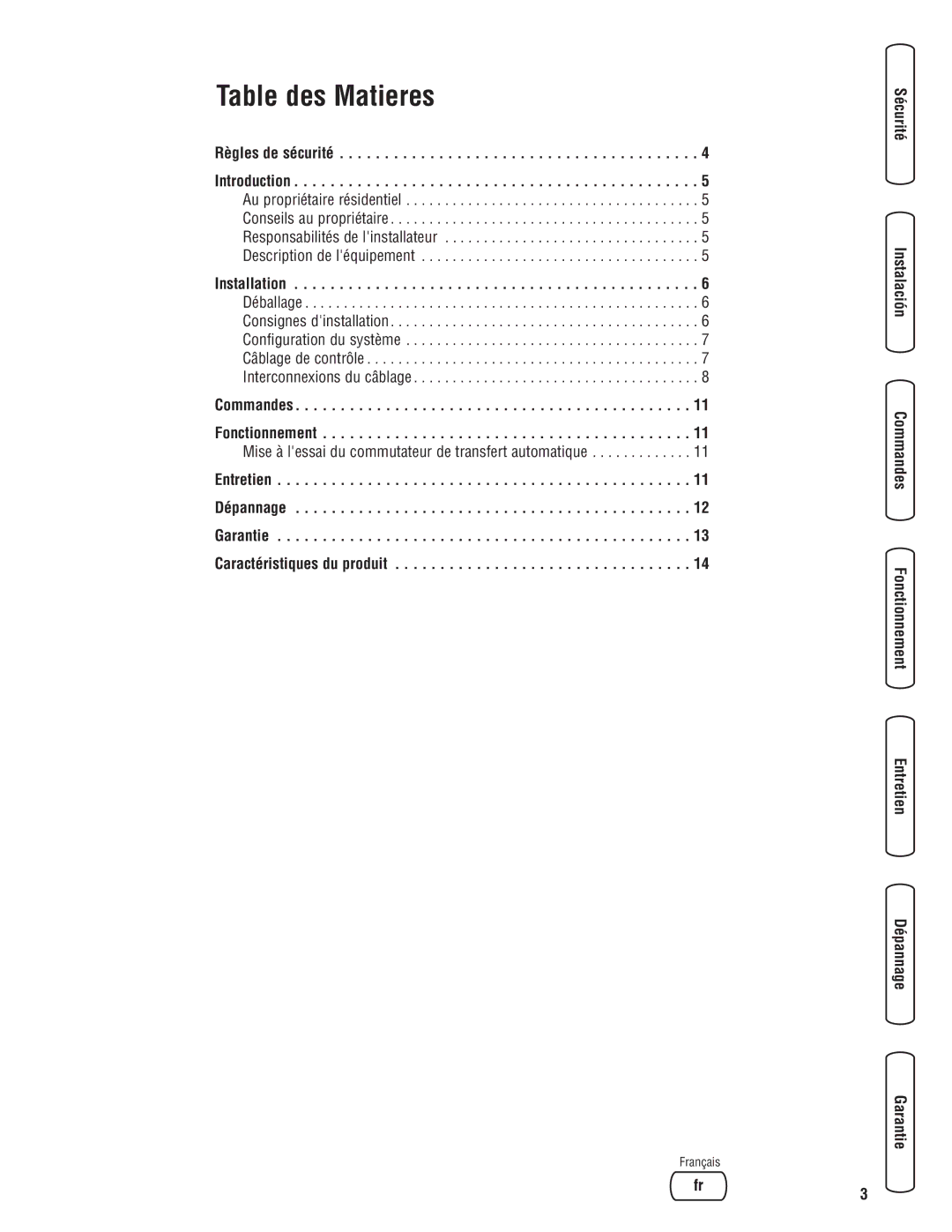 Briggs & Stratton 071019 manual Règles de sécurité, Commandes Fonctionnement 