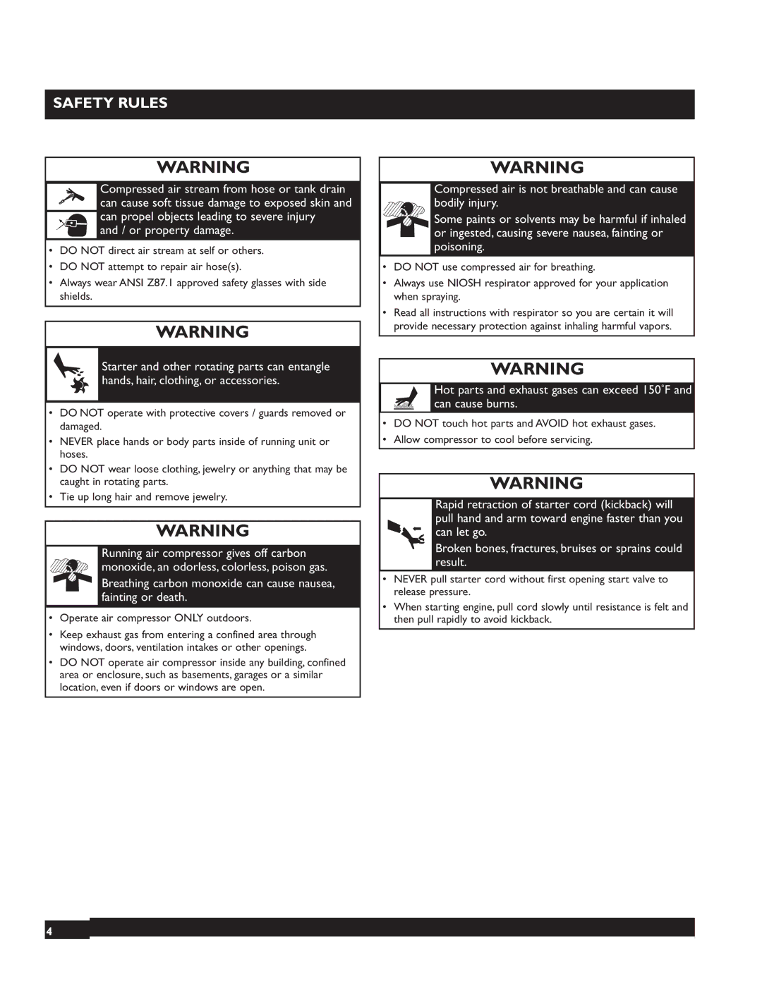 Briggs & Stratton 074002 operating instructions Safety Rules 