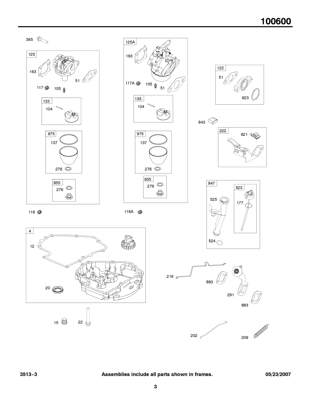 Briggs & Stratton 100600 service manual 365 