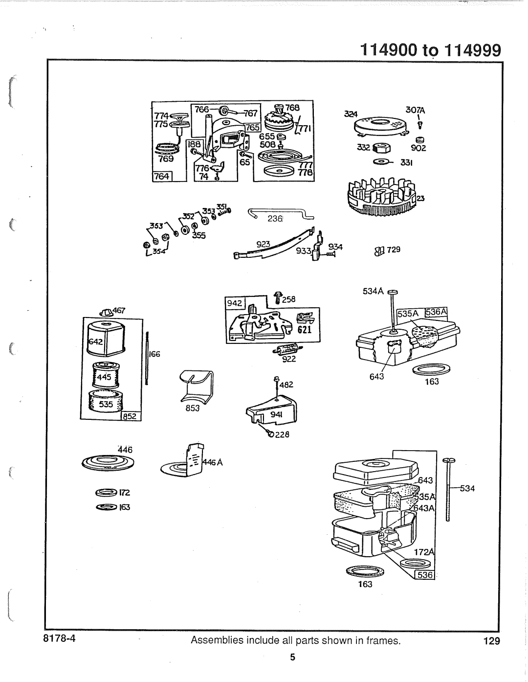 Briggs & Stratton 114900 to 114999 manual 