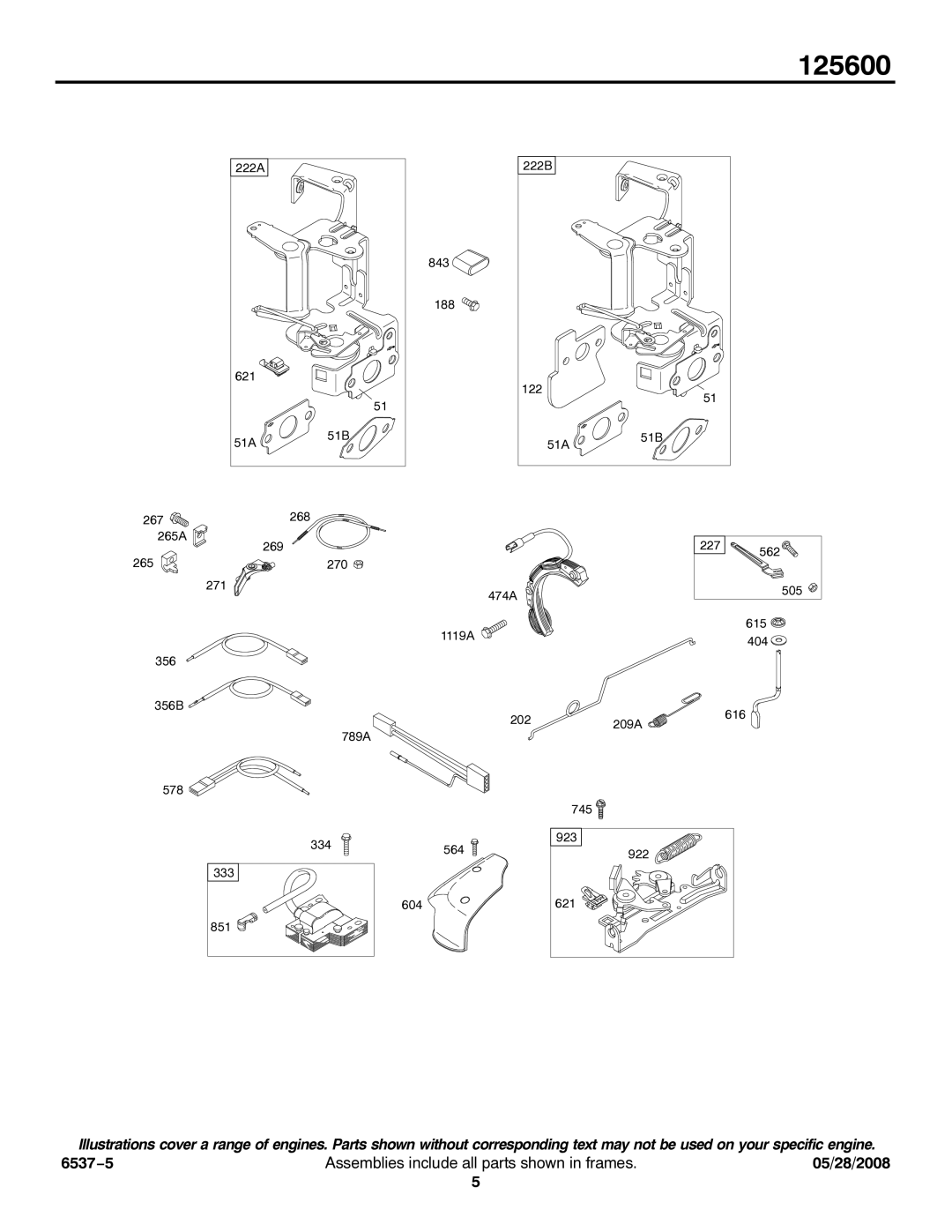 Briggs & Stratton 125600 service manual 505 