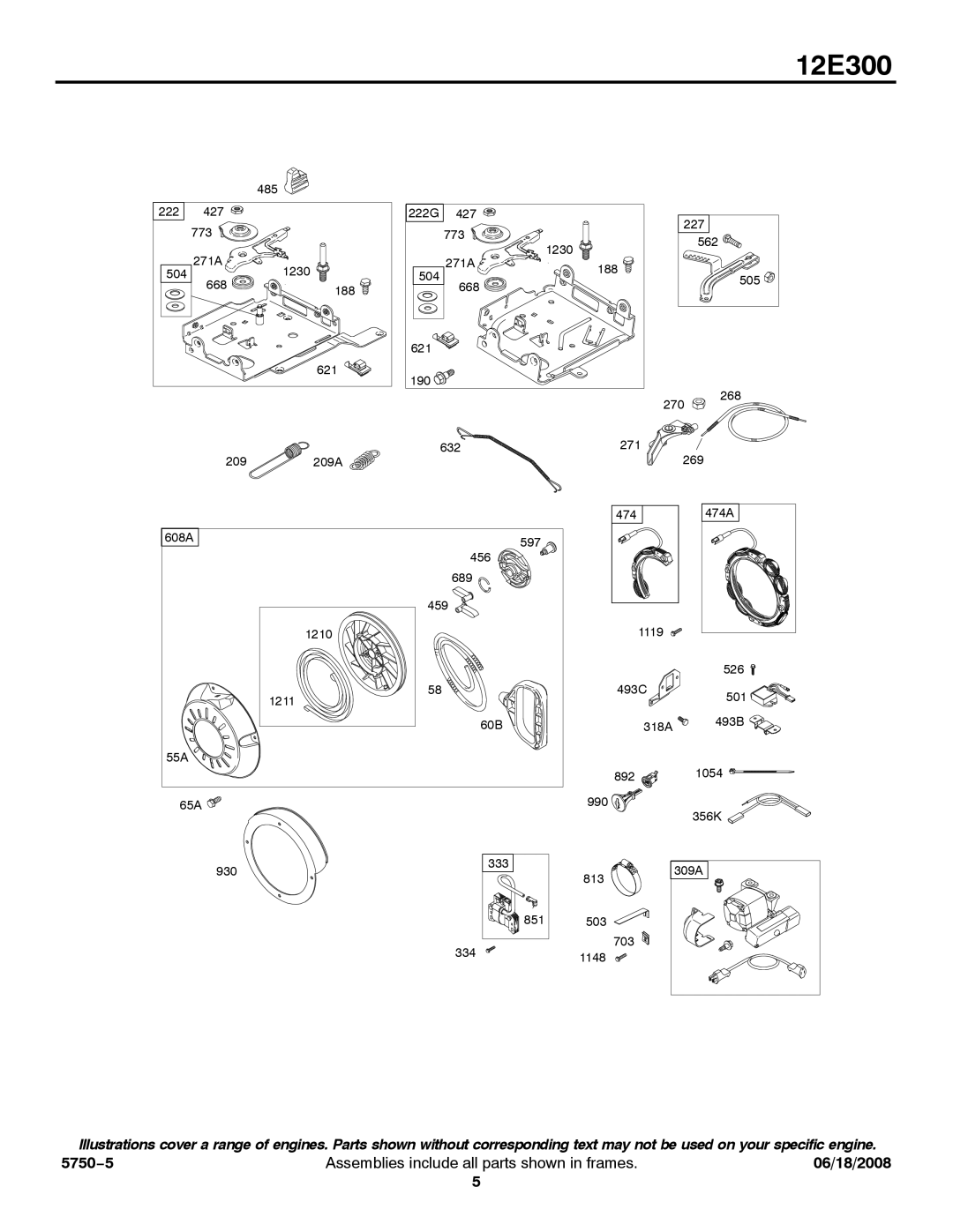 Briggs & Stratton 12E300 service manual 209A 