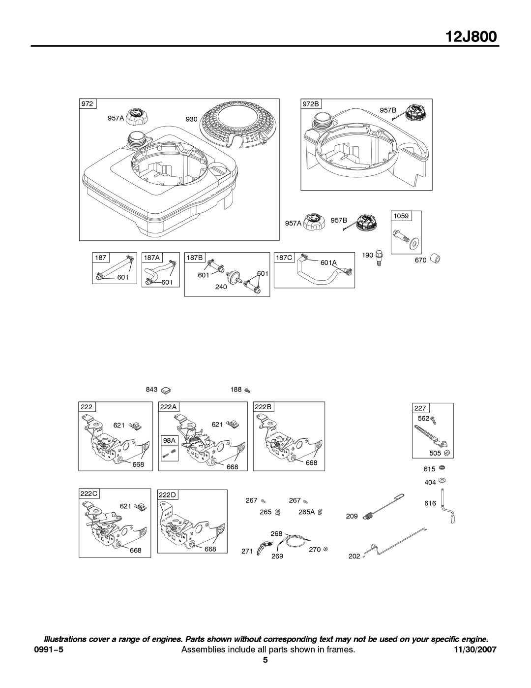 Briggs & Stratton 12J800 service manual 668 222A 98A 