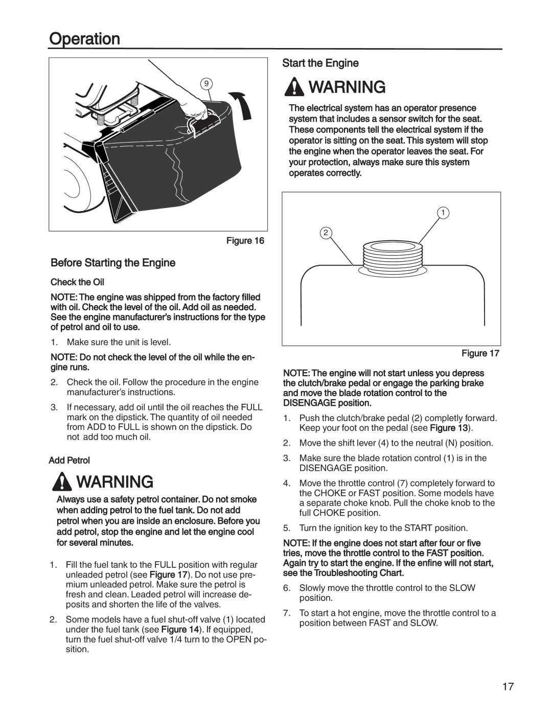 Briggs & Stratton 131F manual Before Starting the Engine, Start the Engine 