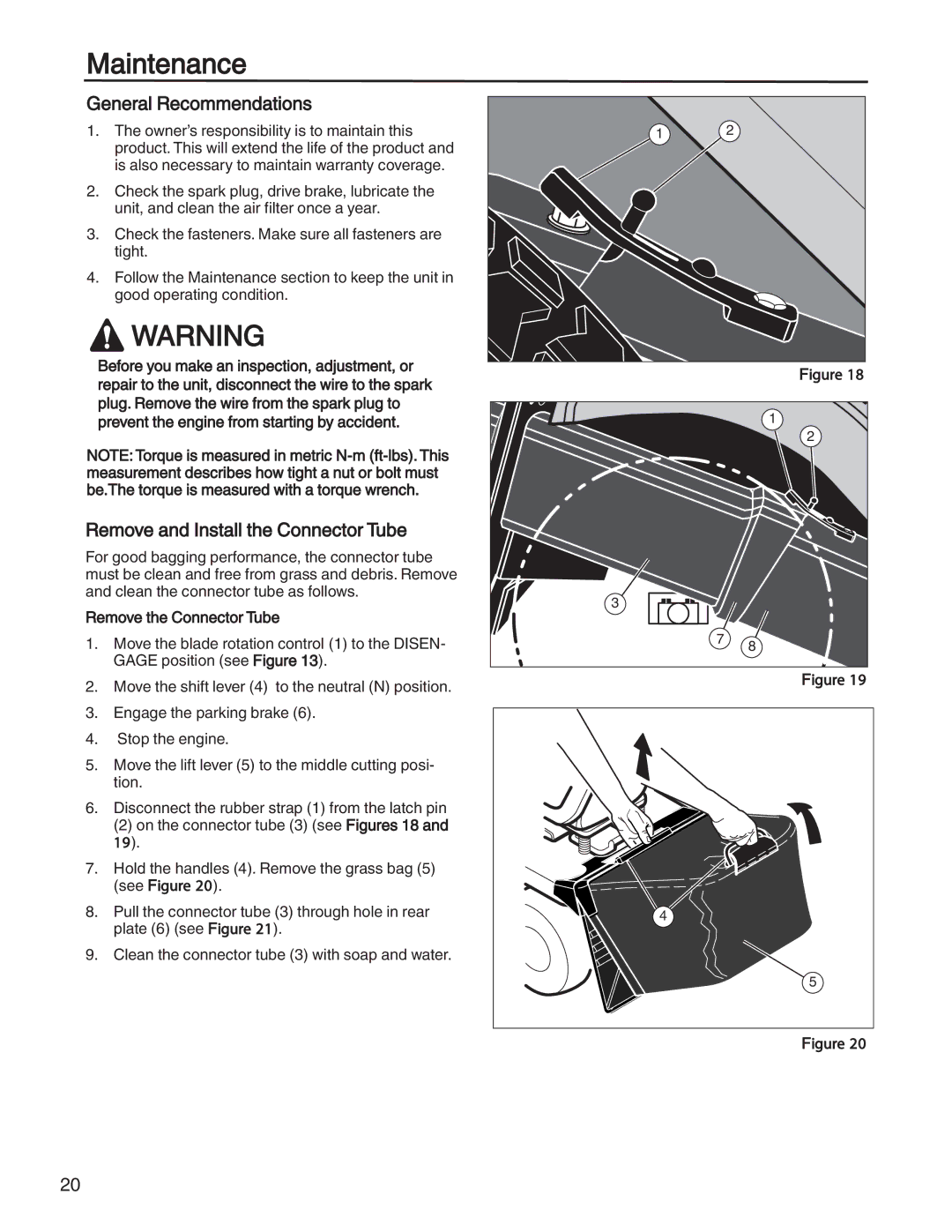 Briggs & Stratton 131F manual General Recommendations, Remove and Install the Connector Tube 