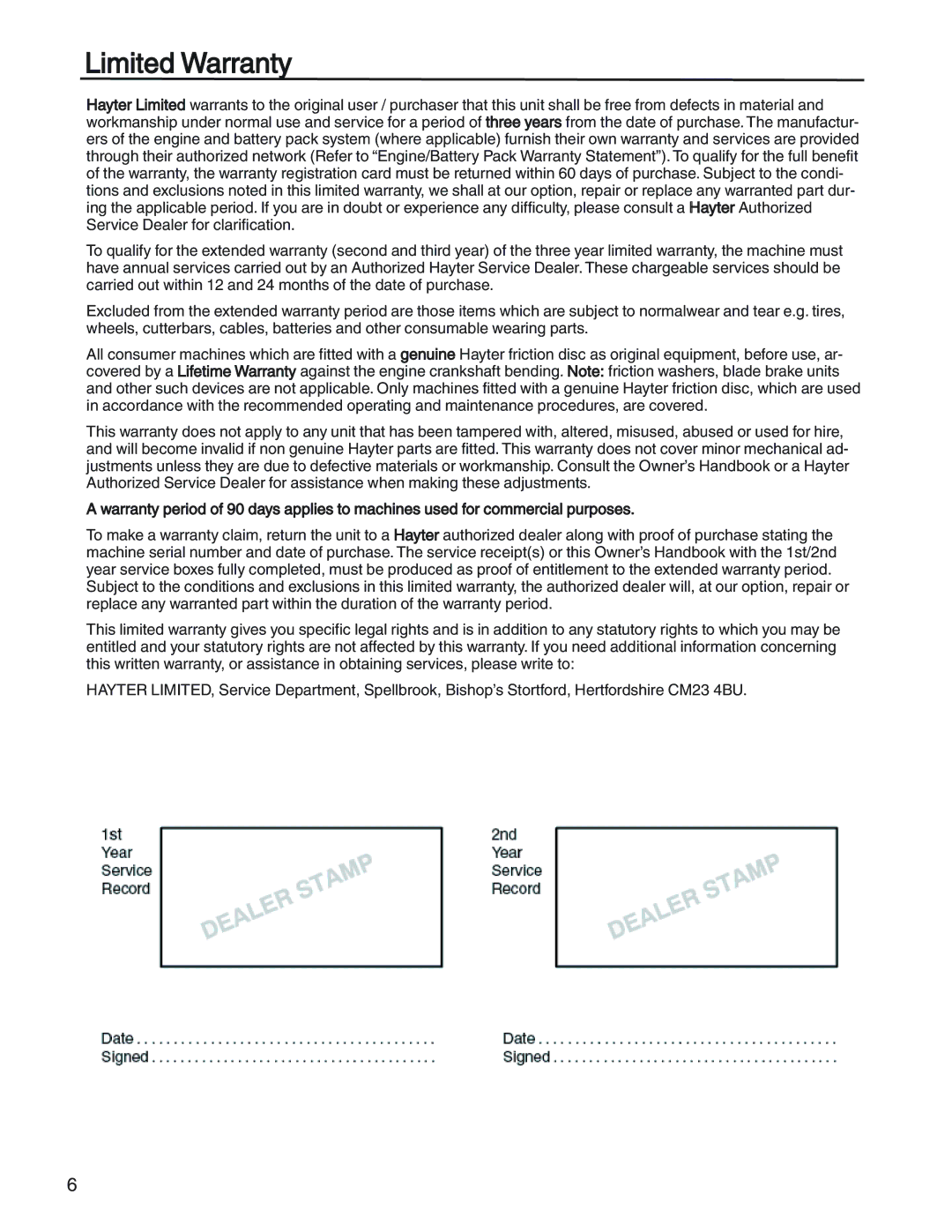 Briggs & Stratton 131F manual Limited Warranty 