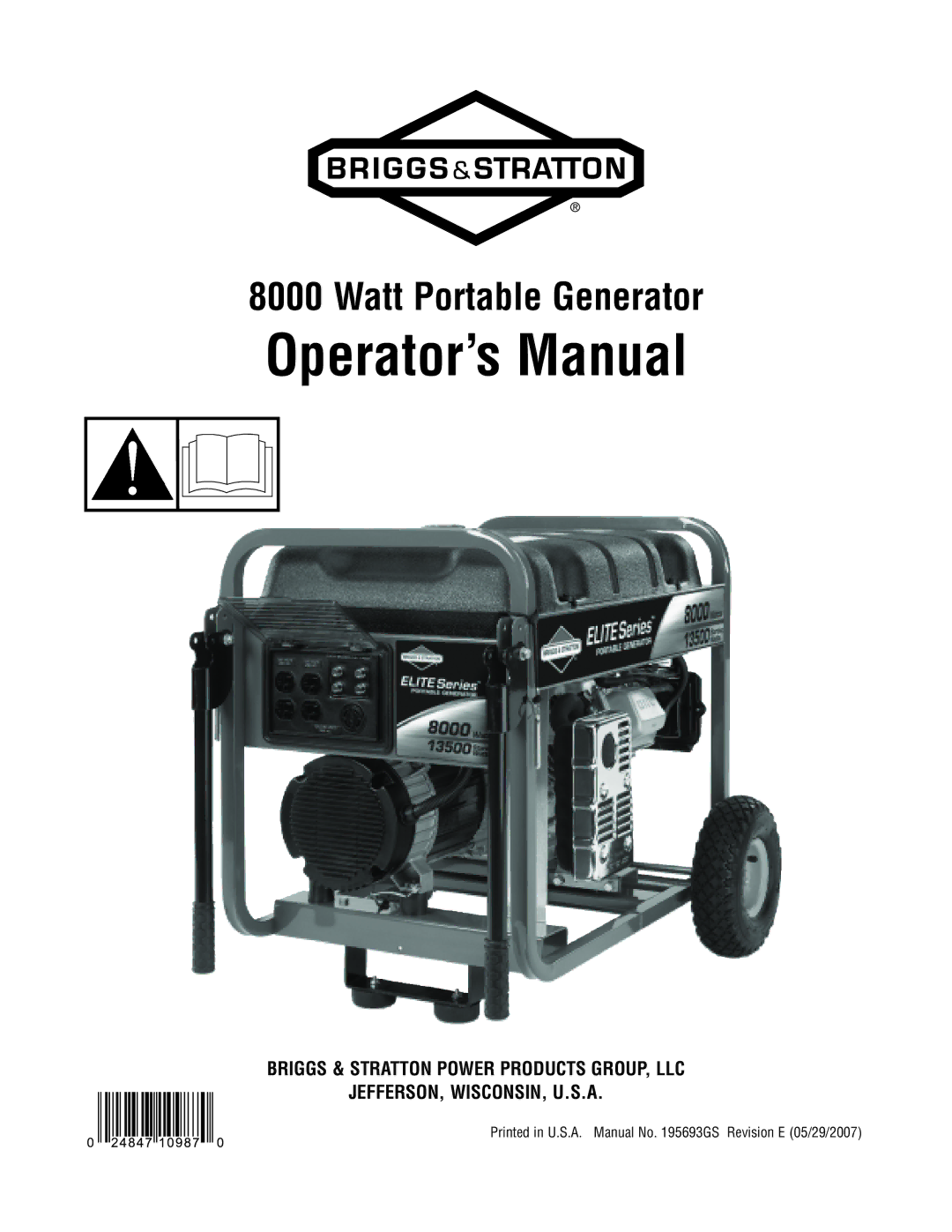 Briggs & Stratton 13500 manual Operator’s Manual 