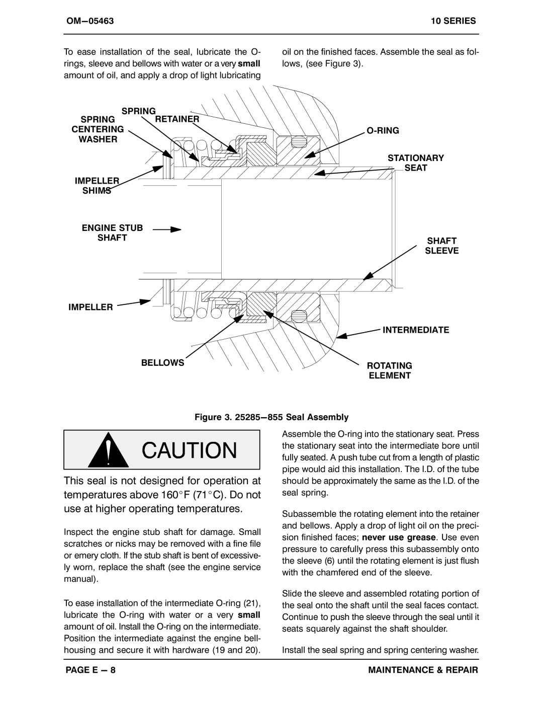 Briggs & Stratton 13D1-19, 13D1-(19) PPO manual 855 Seal Assembly 